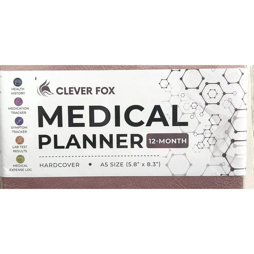 Clever Fox Medical Planner Wellness Journal Health‎ Diary Rose Gold 12 Month